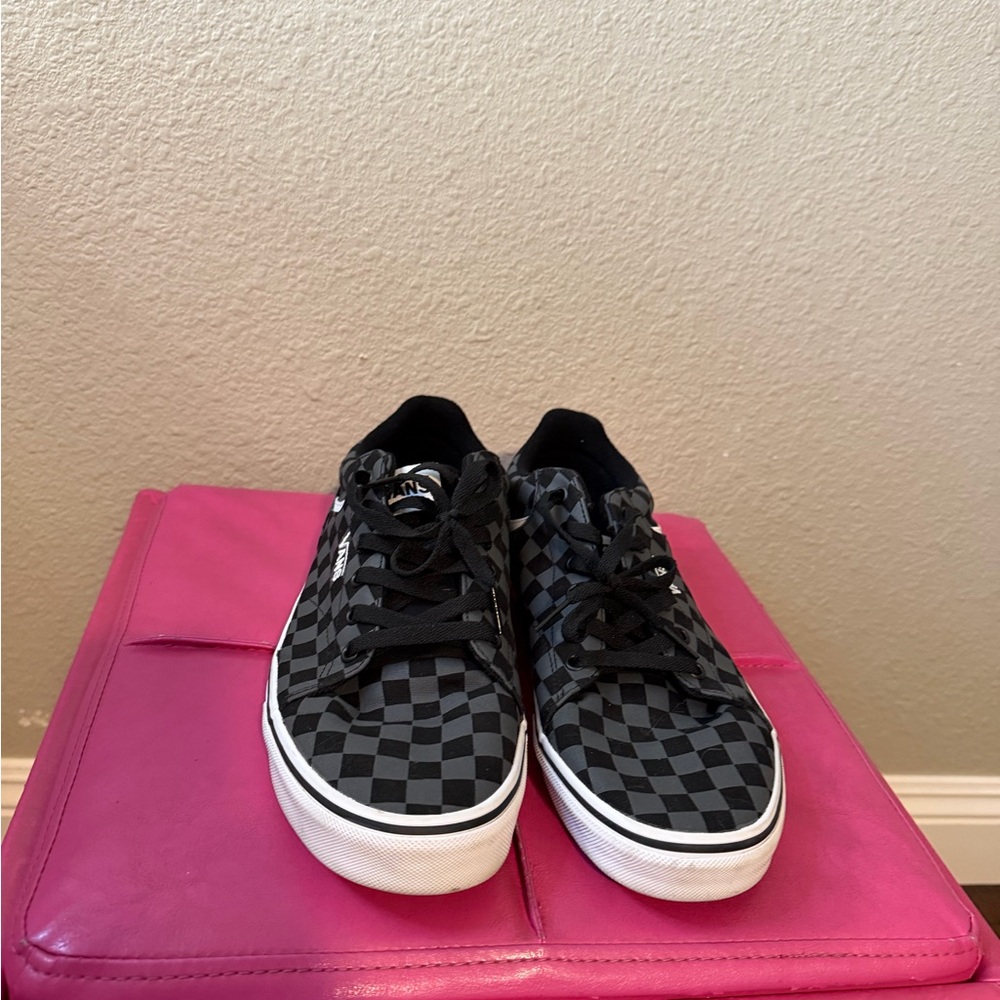 Vans Men's Black and Gray Checkered Sneakers - Black/Grey Checkered